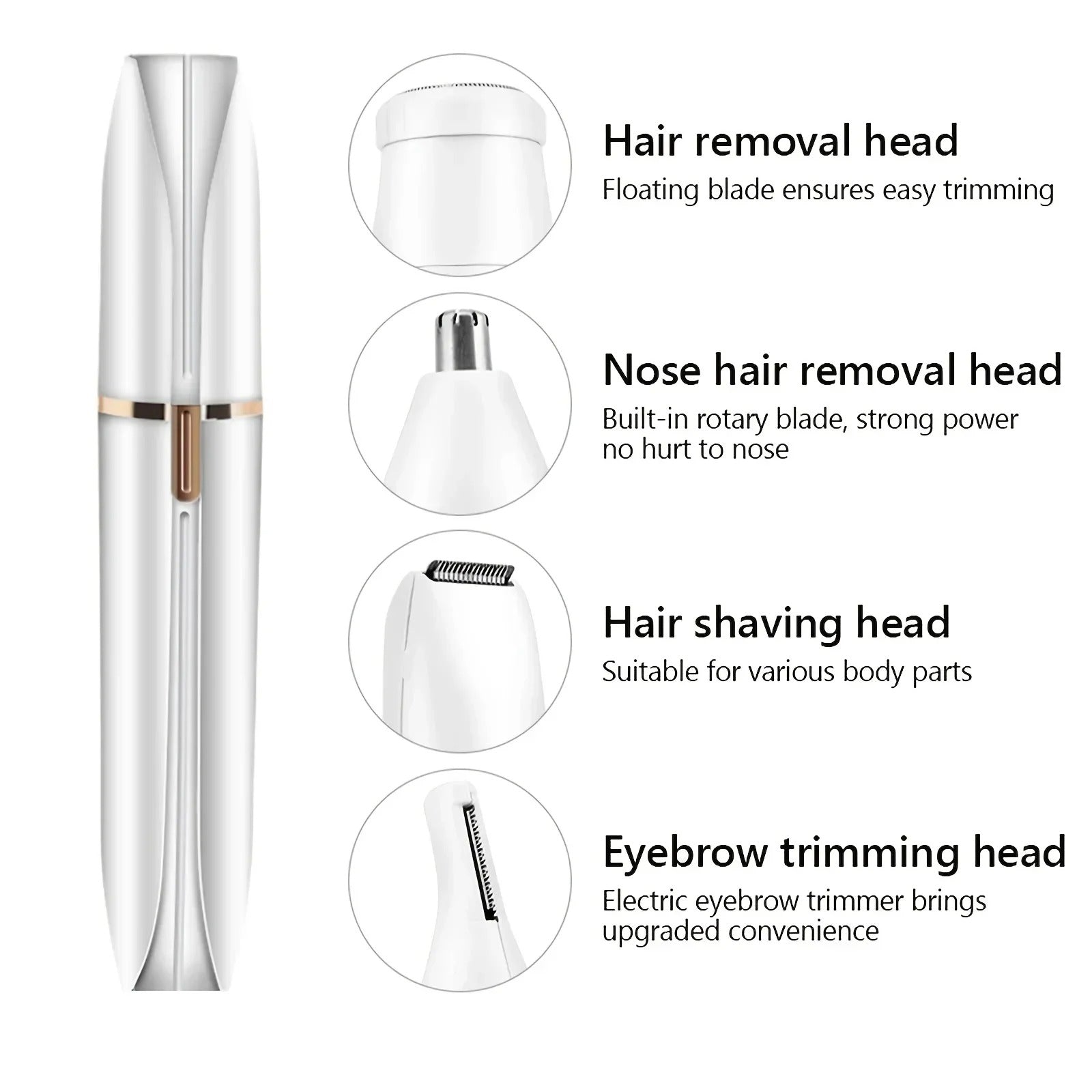 4 in 1 Women Trimmer Face Body Bikini & More Rechargeable Portable