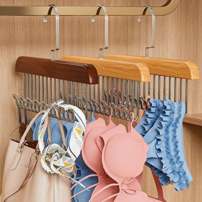 8 Hooks Wooden Hanger Organizer