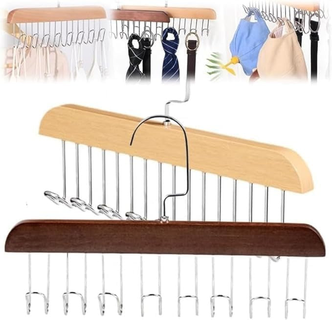 8 Hooks Wooden Hanger Organizer