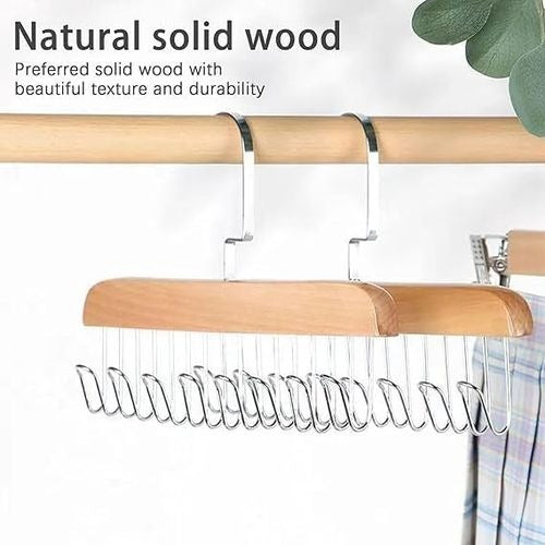 8 Hooks Wooden Hanger Organizer