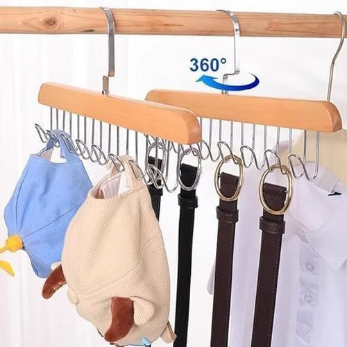 8 Hooks Wooden Hanger Organizer