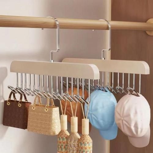 8 Hooks Wooden Hanger Organizer