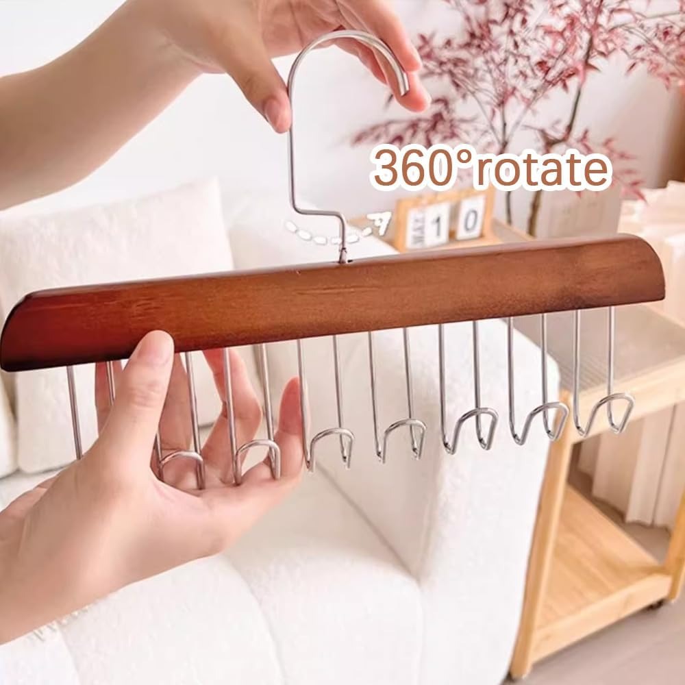 8 Hooks Wooden Hanger Organizer
