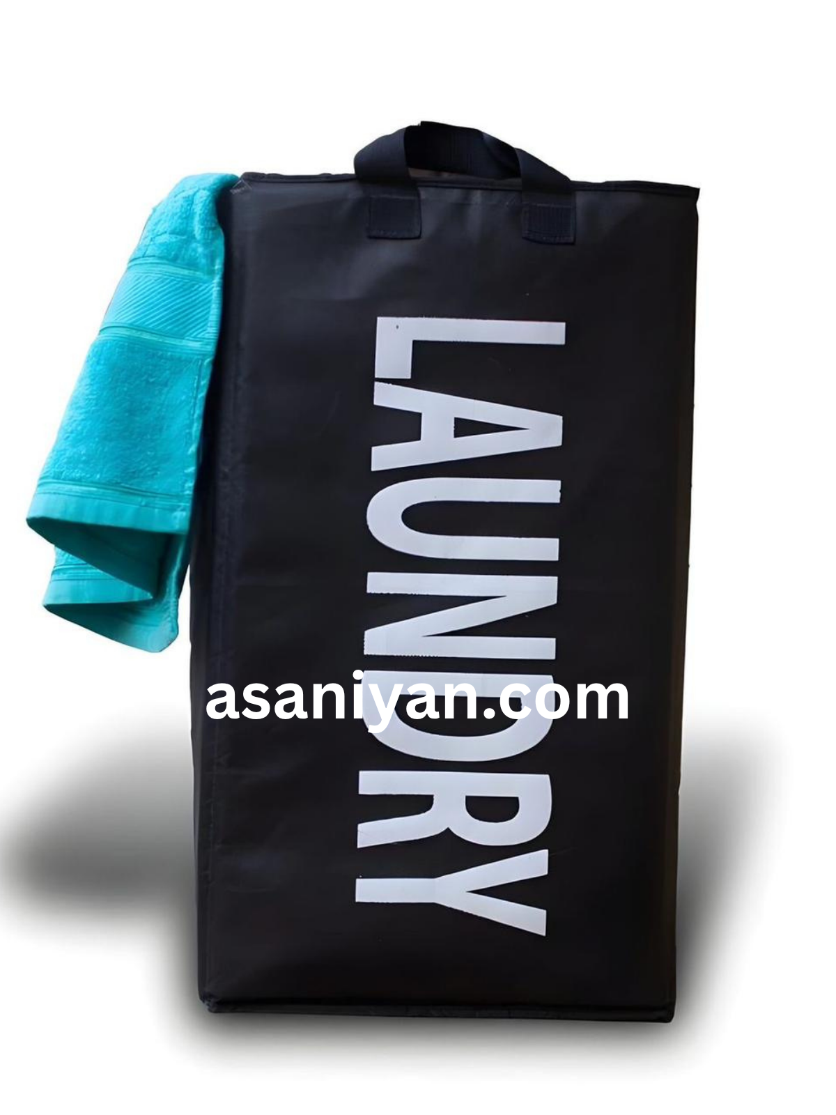 Foldable laundry basket with handles for easy carrying