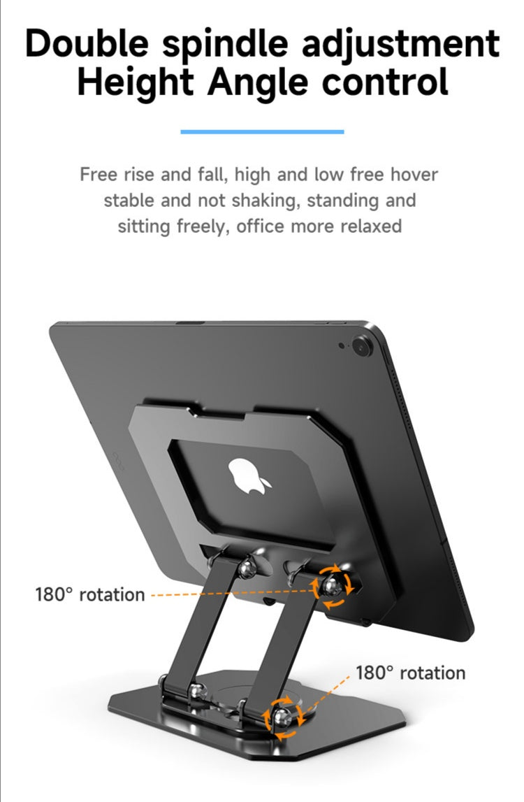Foldable Metal Tablet Holder (Silver Color)