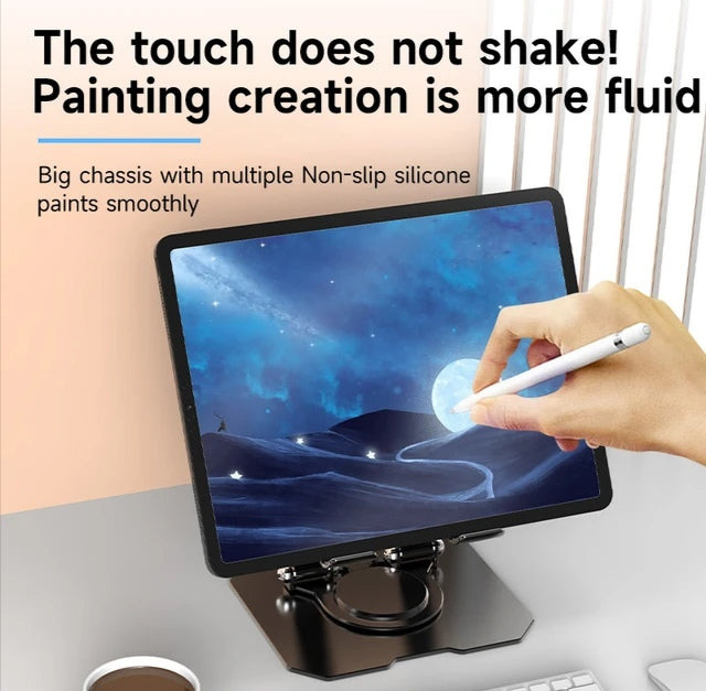 Foldable Metal Tablet Holder (Silver Color)