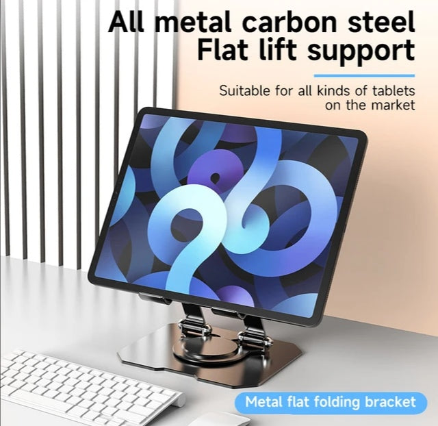 Foldable Metal Tablet Holder (Silver Color)