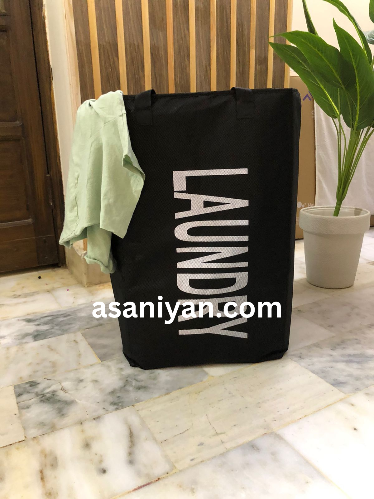 Space-saving foldable laundry basket for home use