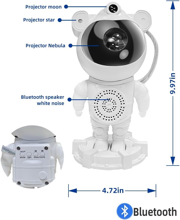 Astronaut Starry Galaxy Projector Light with Bluetooth Speaker