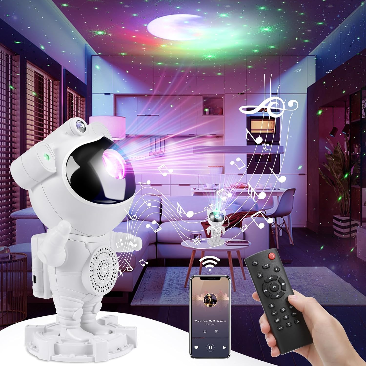 Astronaut Starry Galaxy Projector Light with Bluetooth Speaker