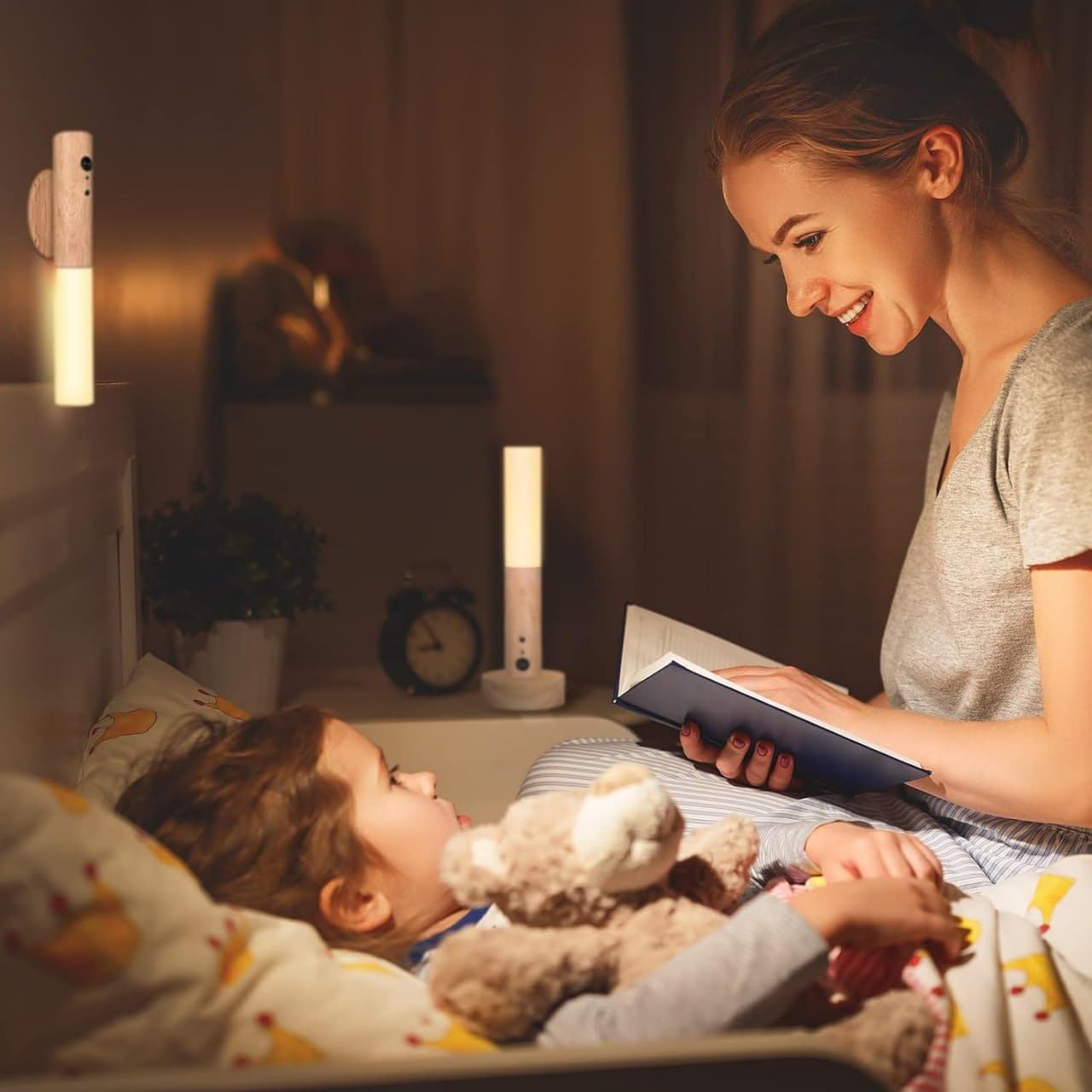 Smart Wooden Sensor Light Rechargeable