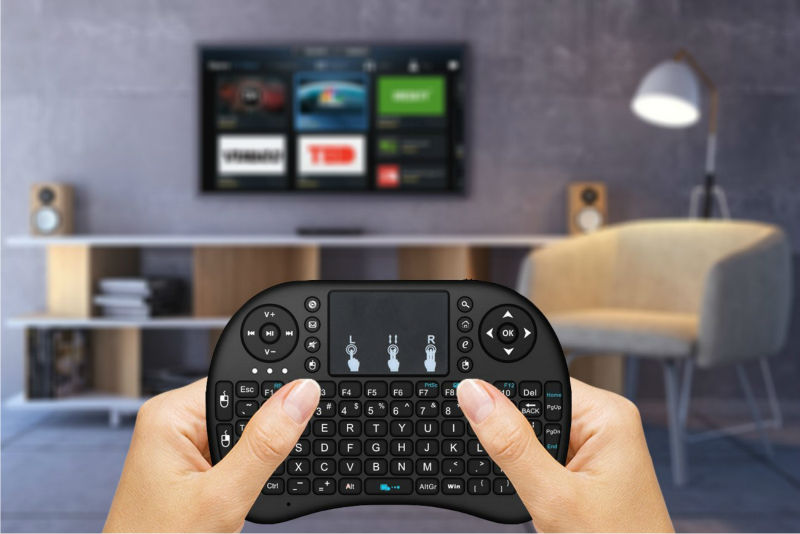 Smart TV Remote Wireless Mini Keyboard + Mouse Pad with RGB Backlight