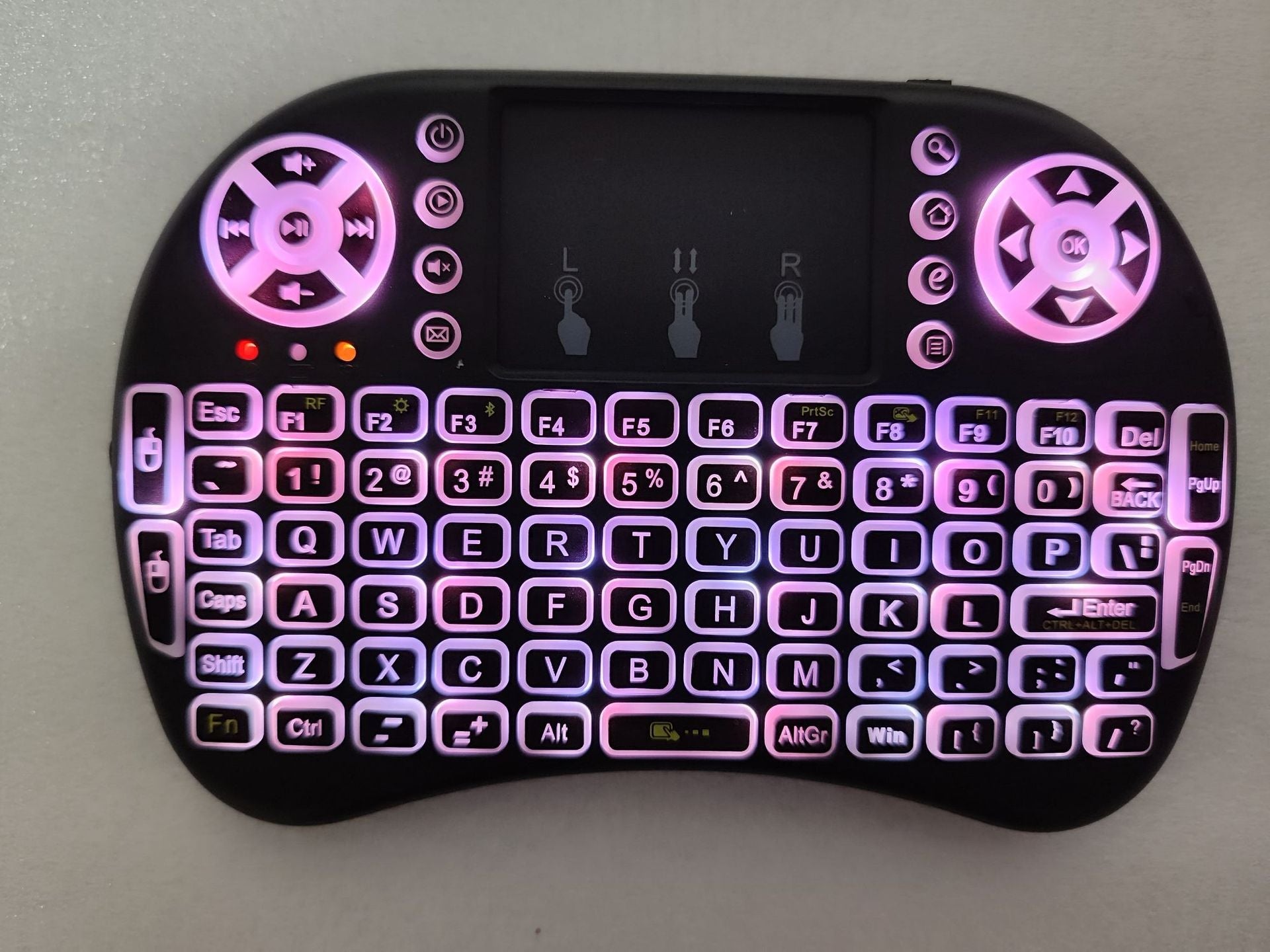 Smart TV Remote Wireless Mini Keyboard + Mouse Pad with RGB Backlight