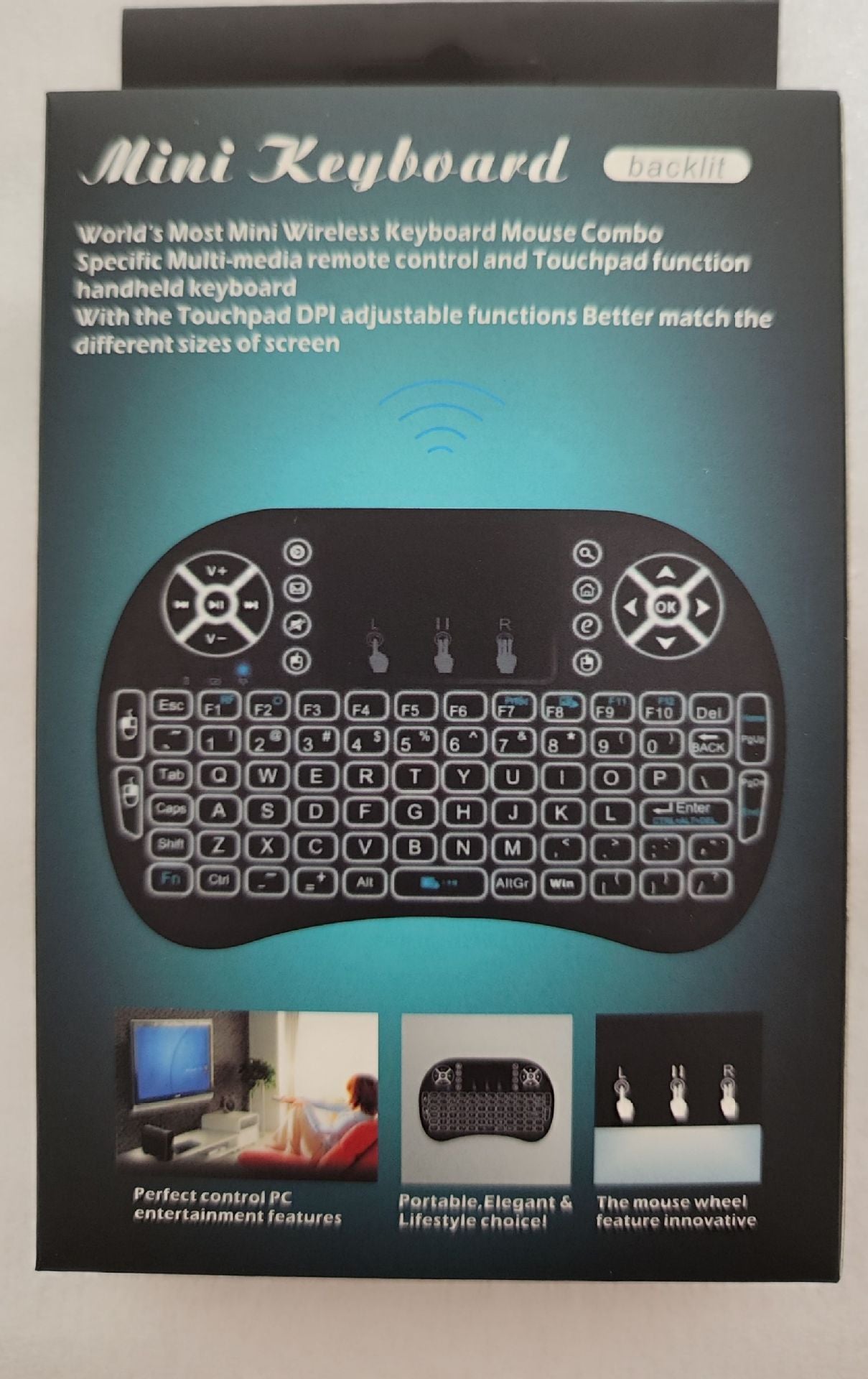 Smart TV Remote Wireless Mini Keyboard + Mouse Pad with RGB Backlight