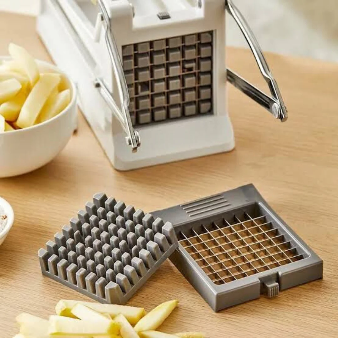 French Fries Potato Cutter Home Professional Version With Replaceable Blades for Easy Cutting And Cleaning, Vegetable Strip Chopper Cucumber Slicer Onion Shredder