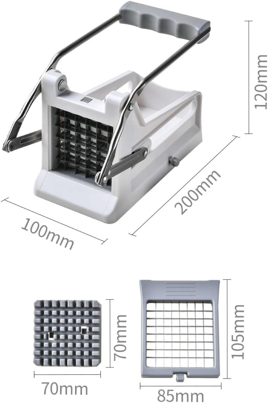 French Fries Potato Cutter Home Professional Version With Replaceable Blades for Easy Cutting And Cleaning, Vegetable Strip Chopper Cucumber Slicer Onion Shredder