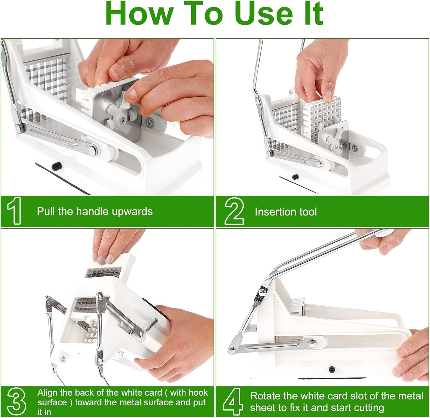 French Fries Potato Cutter Home Professional Version With Replaceable Blades for Easy Cutting And Cleaning, Vegetable Strip Chopper Cucumber Slicer Onion Shredder